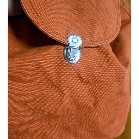 Baggu 100% Recycled Cotton Canvas Drawstring Backpack Orange Bag Casual Travel main image 14